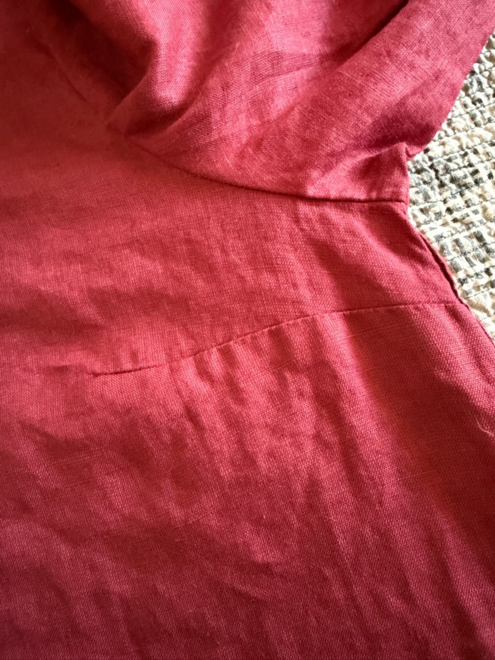 H by Halston 100% Linen Burgundy Boatneck Cropped Shirt Top Size XL Extra Large - Picture 7 of 10